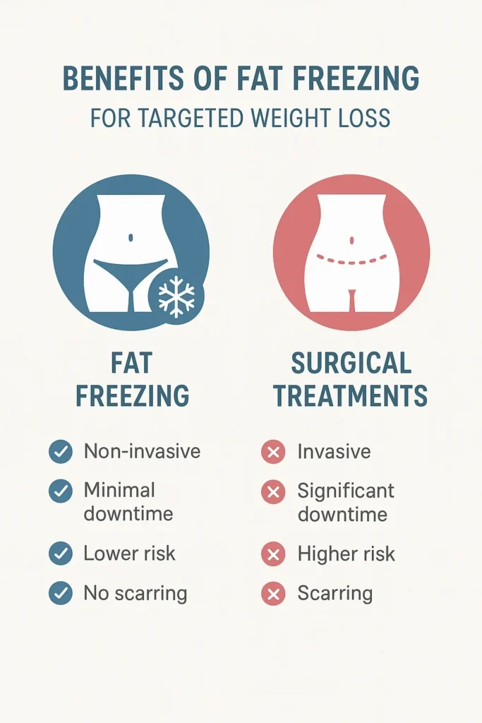 graphic showing the benefits of fat freezing Southgate