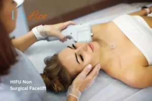 Woman having Hi-Fu to reduce wrinkles Southgate.