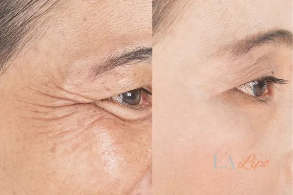 Before and after results of woman - HI-fu wrinkles reduction treatment Southgate