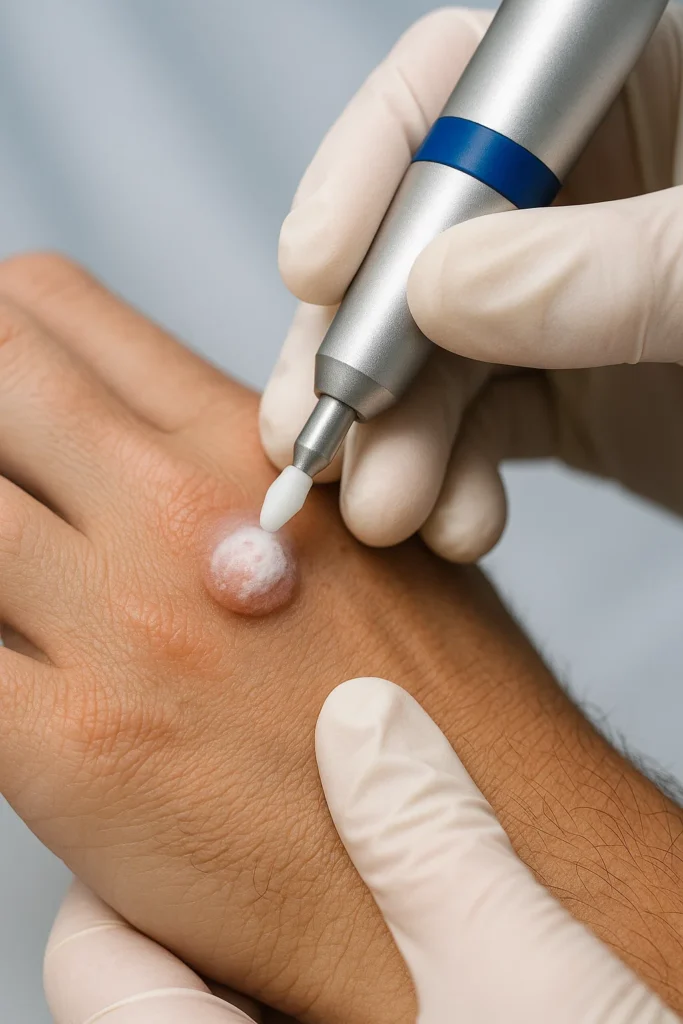 example of wart removal Southgate using cryopen