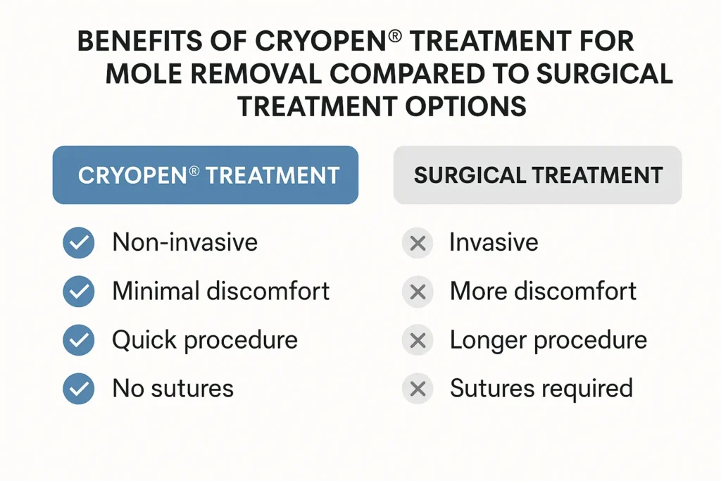 Benefits of facial mole removal Southgate - call our team today to book a consultation